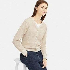 Waffle-knit Beige Uniqlo Cardigan (2/$10)